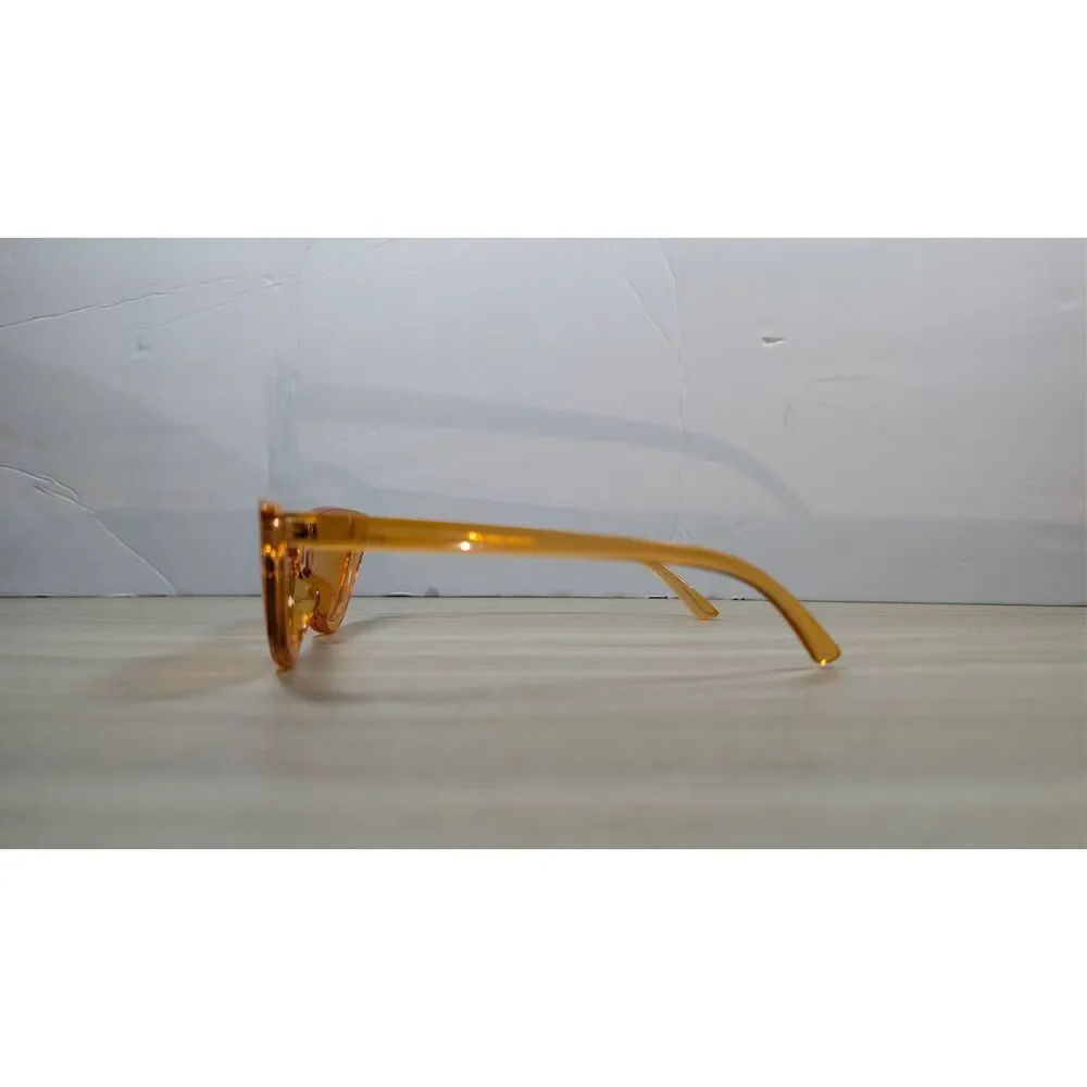 Orange Cat Eye Sunglasses Retro Narrow Frame Tinted Lenses Fashion Y2K